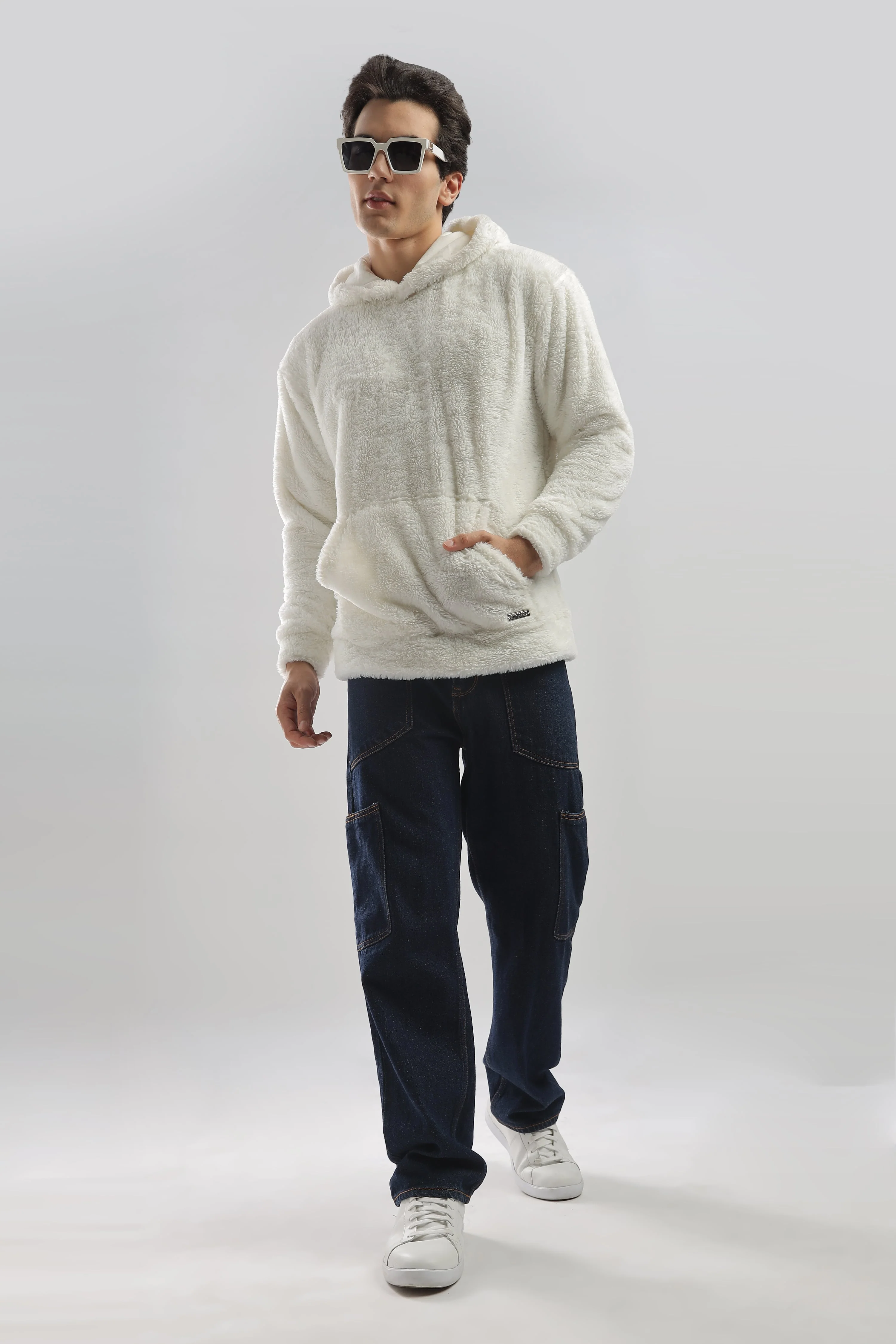 Artic Wolf White Oversized Hoodie - Image 10