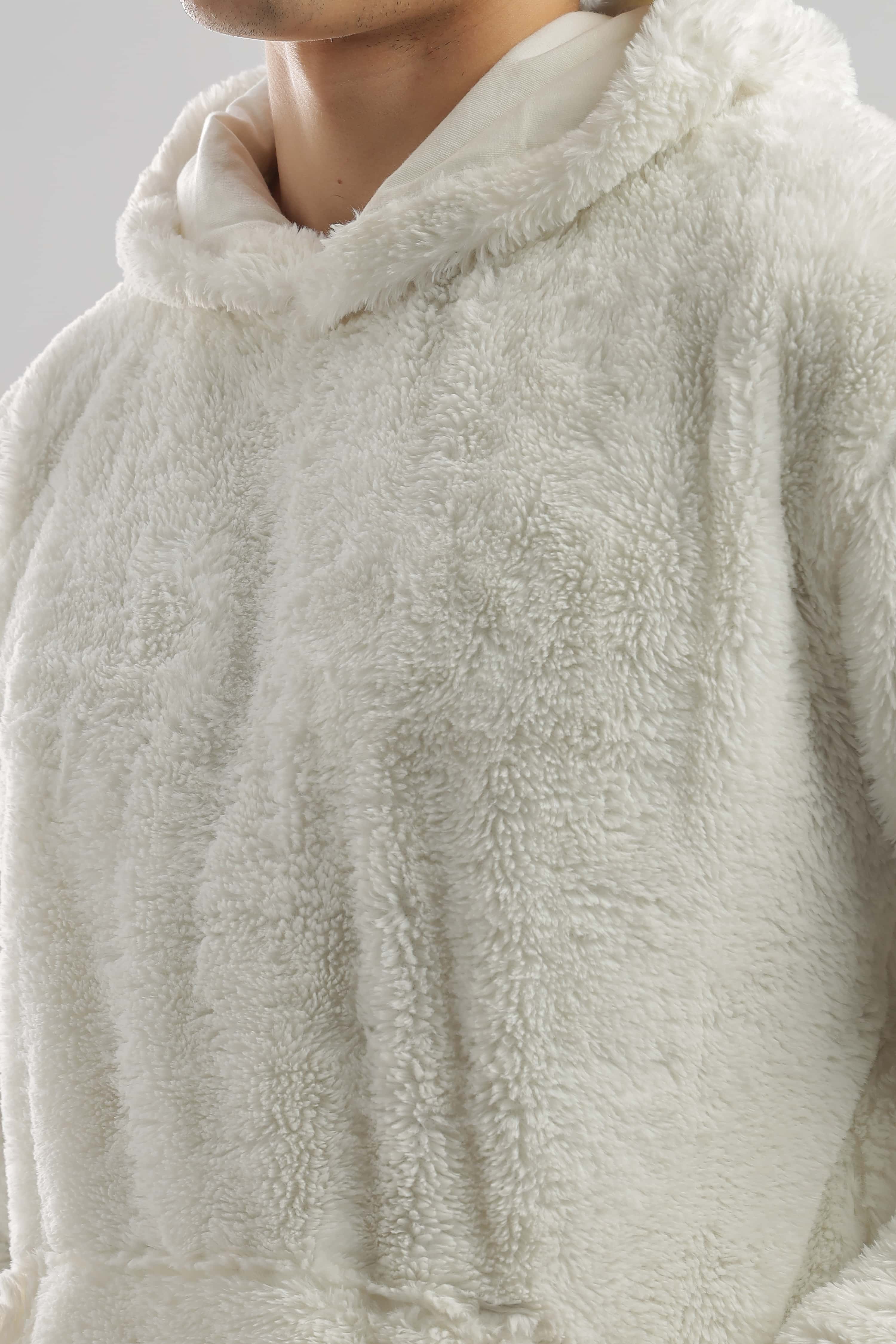 Artic Wolf White Oversized Hoodie - Image 4