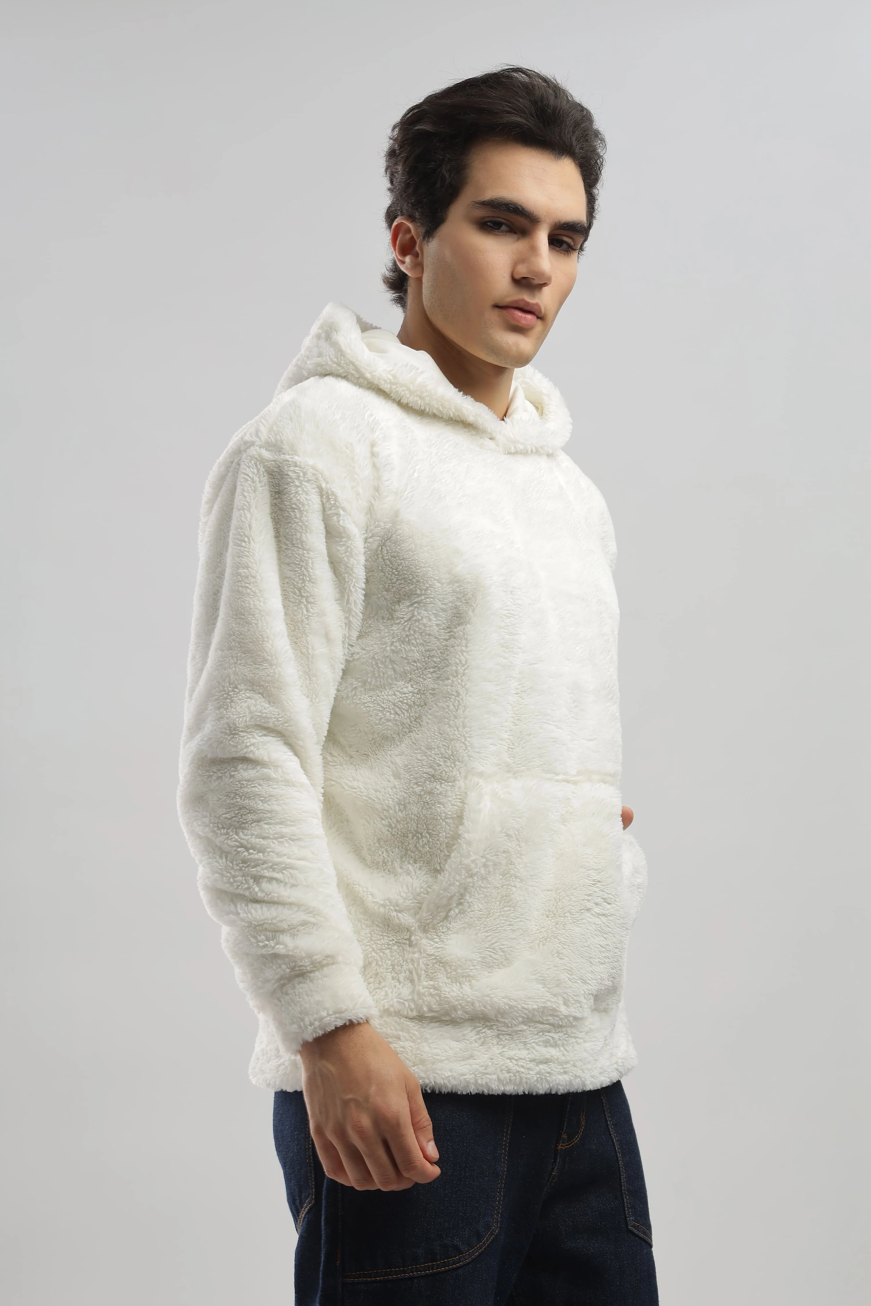 Artic Wolf White Oversized Hoodie - Image 9