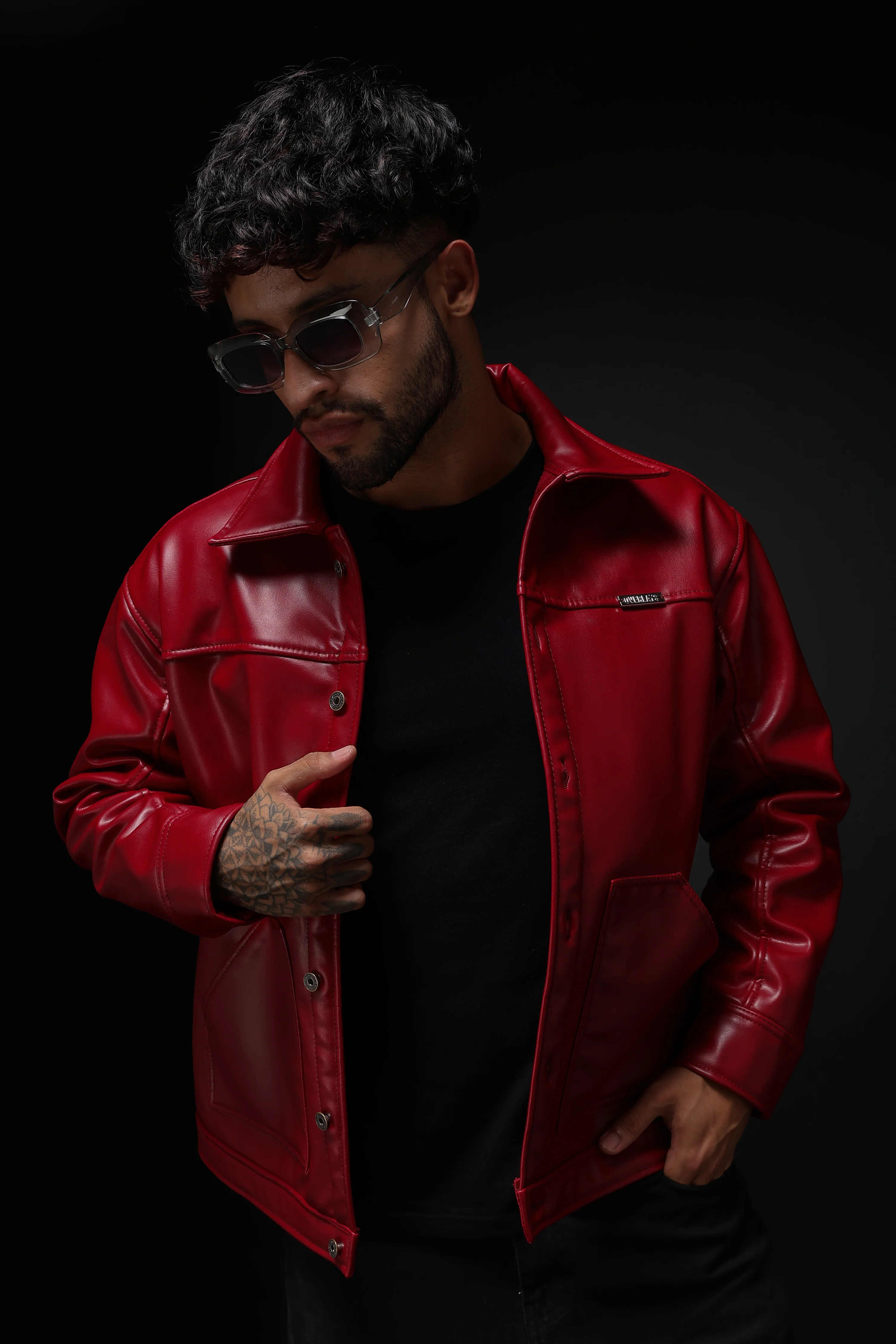 Cherry Drift Faux Leather Jacket - Image 14