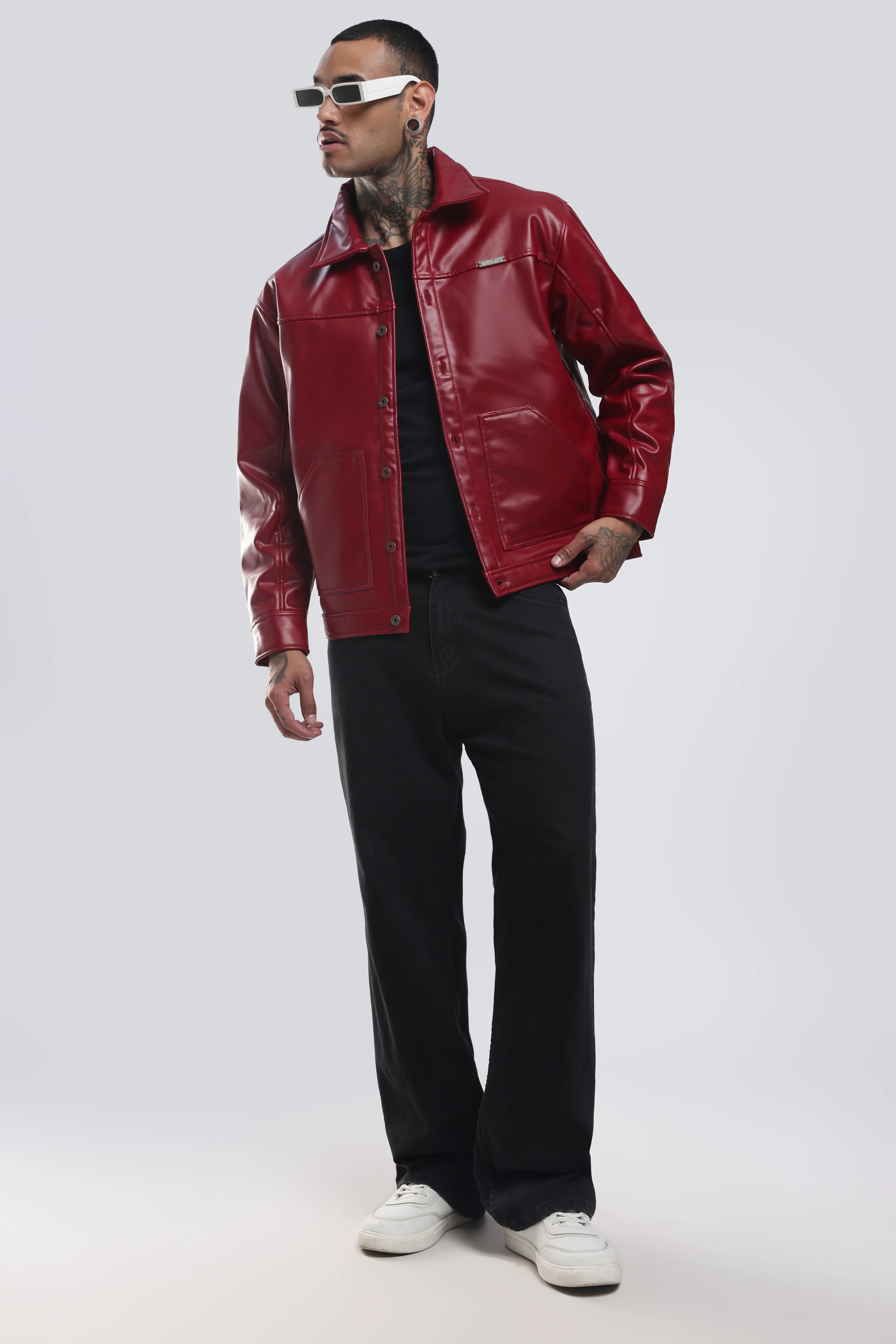 Cherry Drift Faux Leather Jacket - Image 17