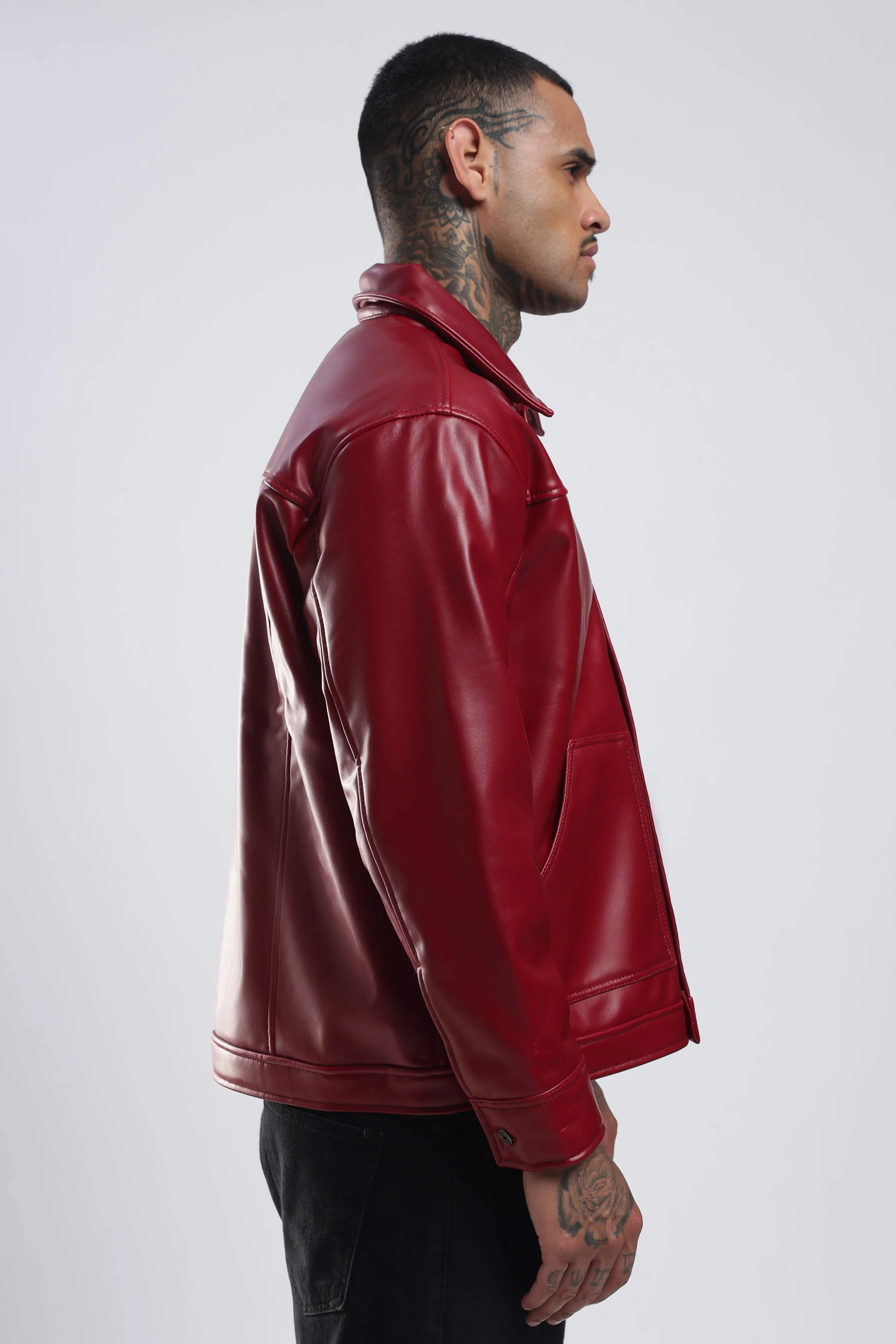 Cherry Drift Faux Leather Jacket - Image 19