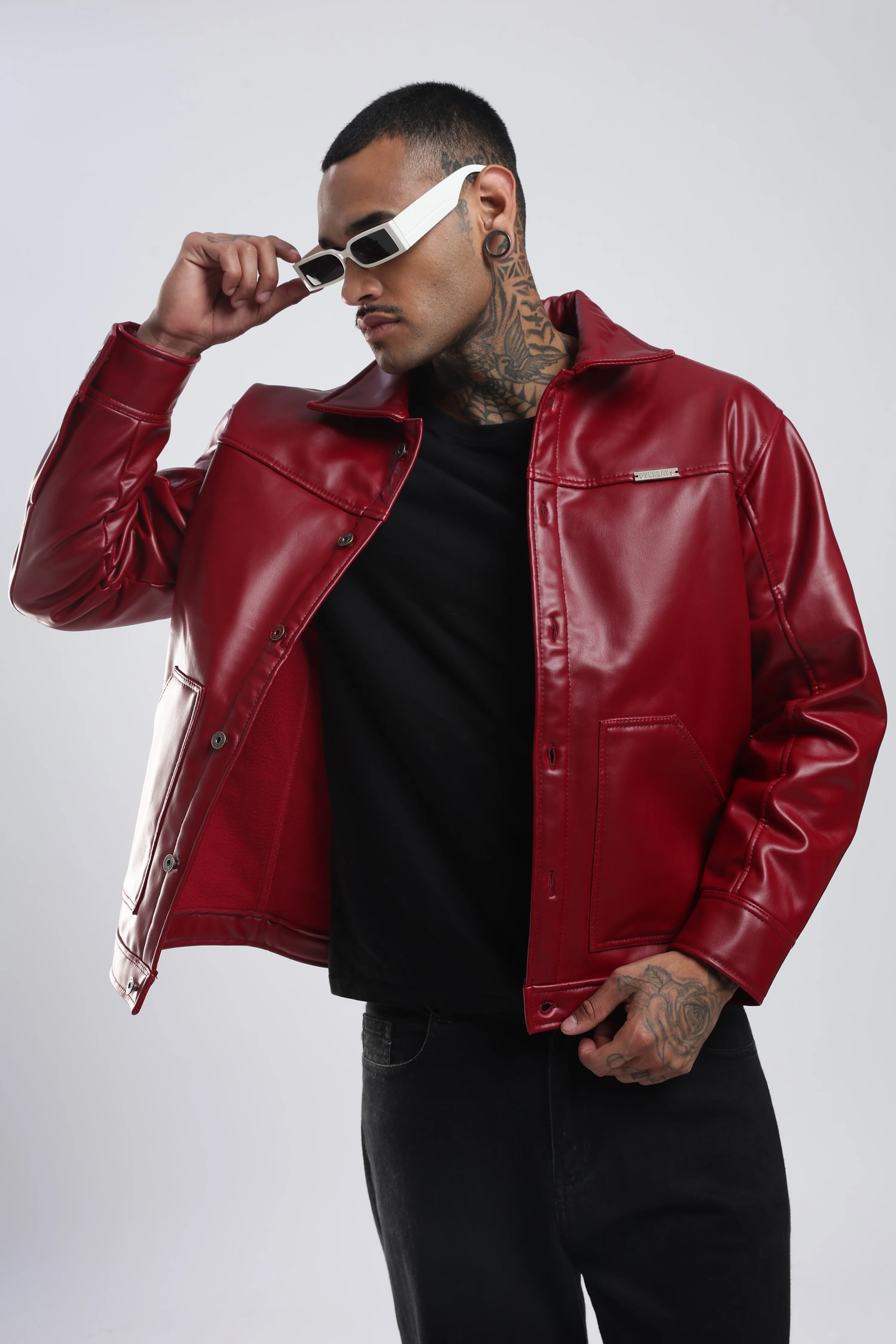 Cherry Drift Faux Leather Jacket - Image 20