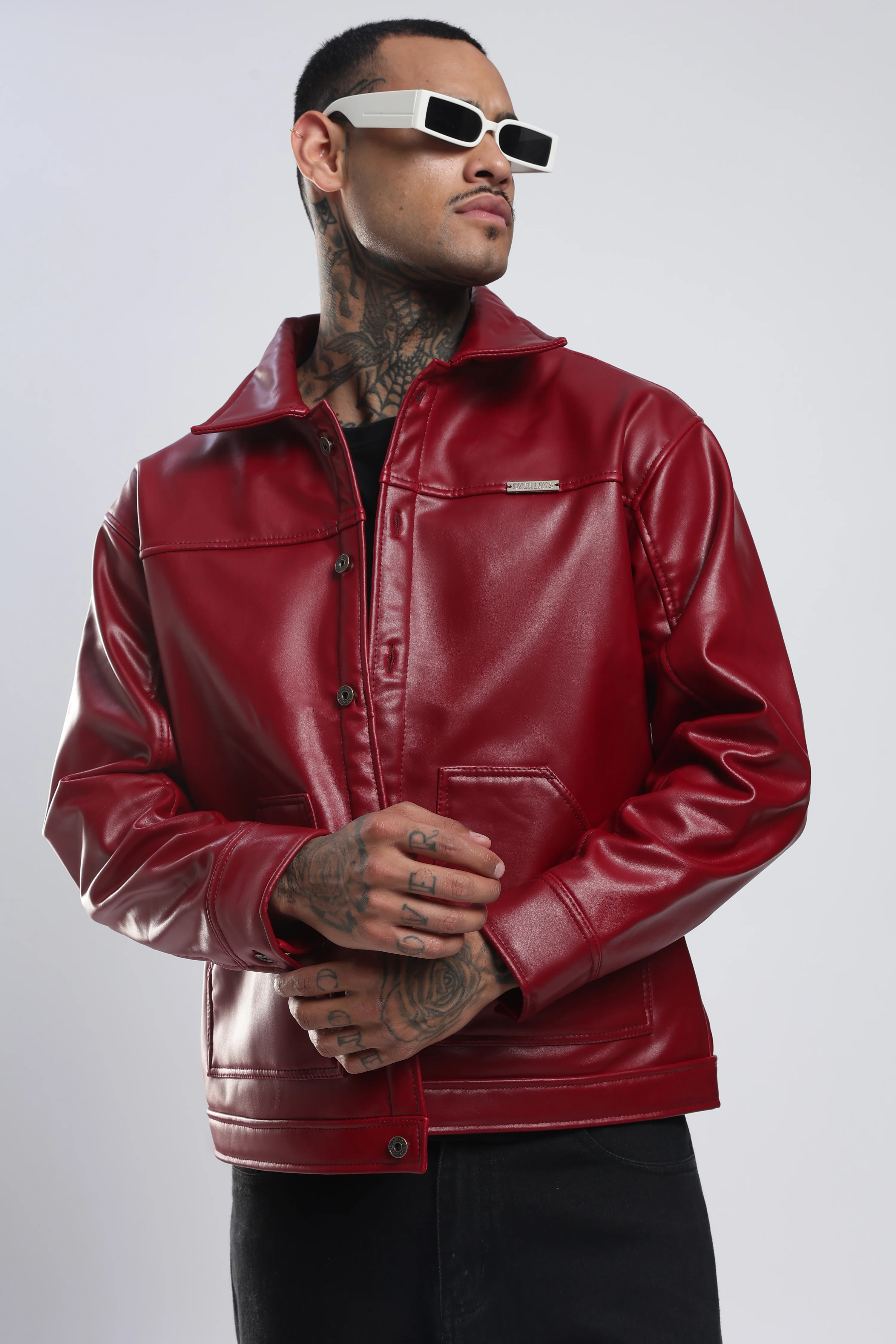 Cherry Drift Faux Leather Jacket - Image 21