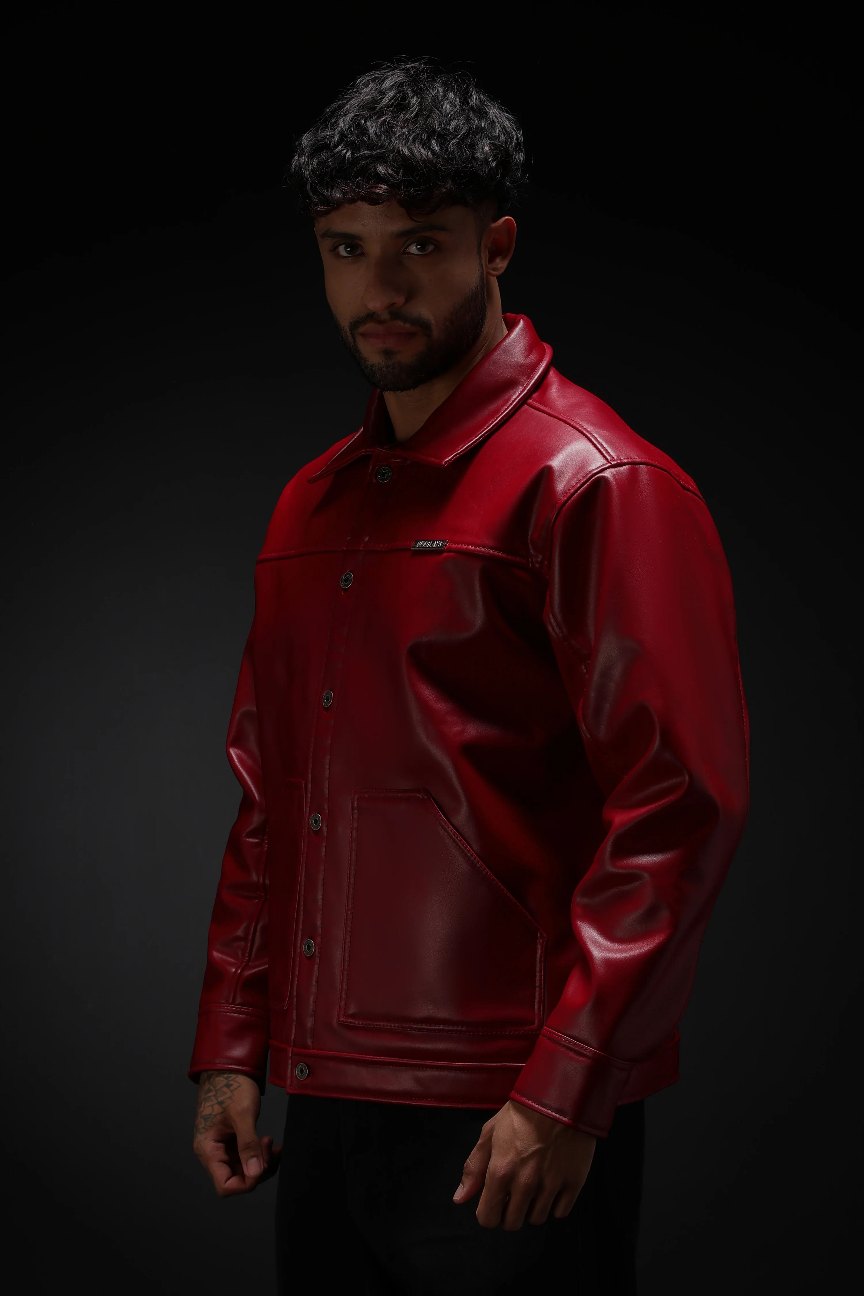 Cherry Drift Faux Leather Jacket - Image 7