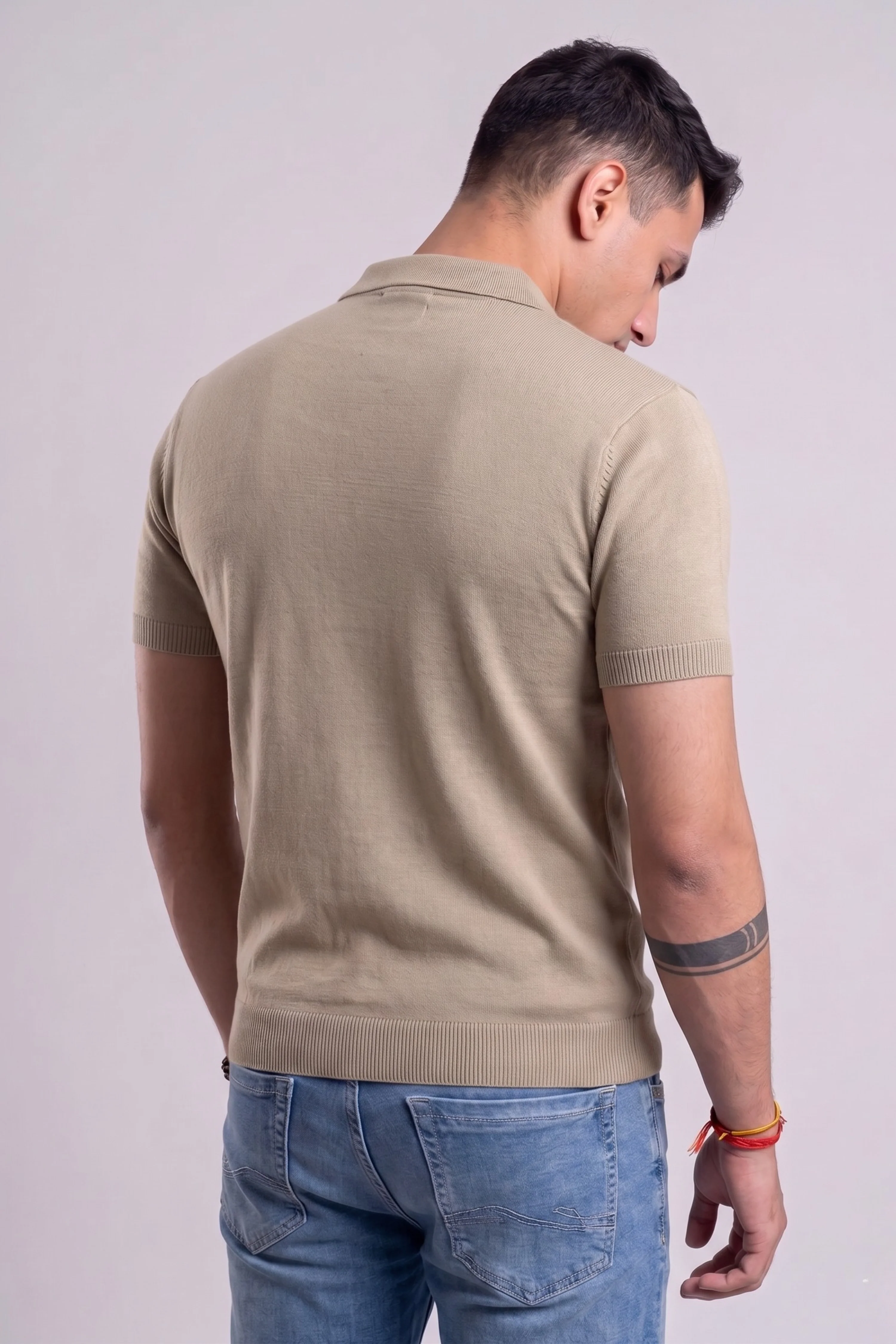 Desert Weave Tan Regular Fit Polo - Image 4