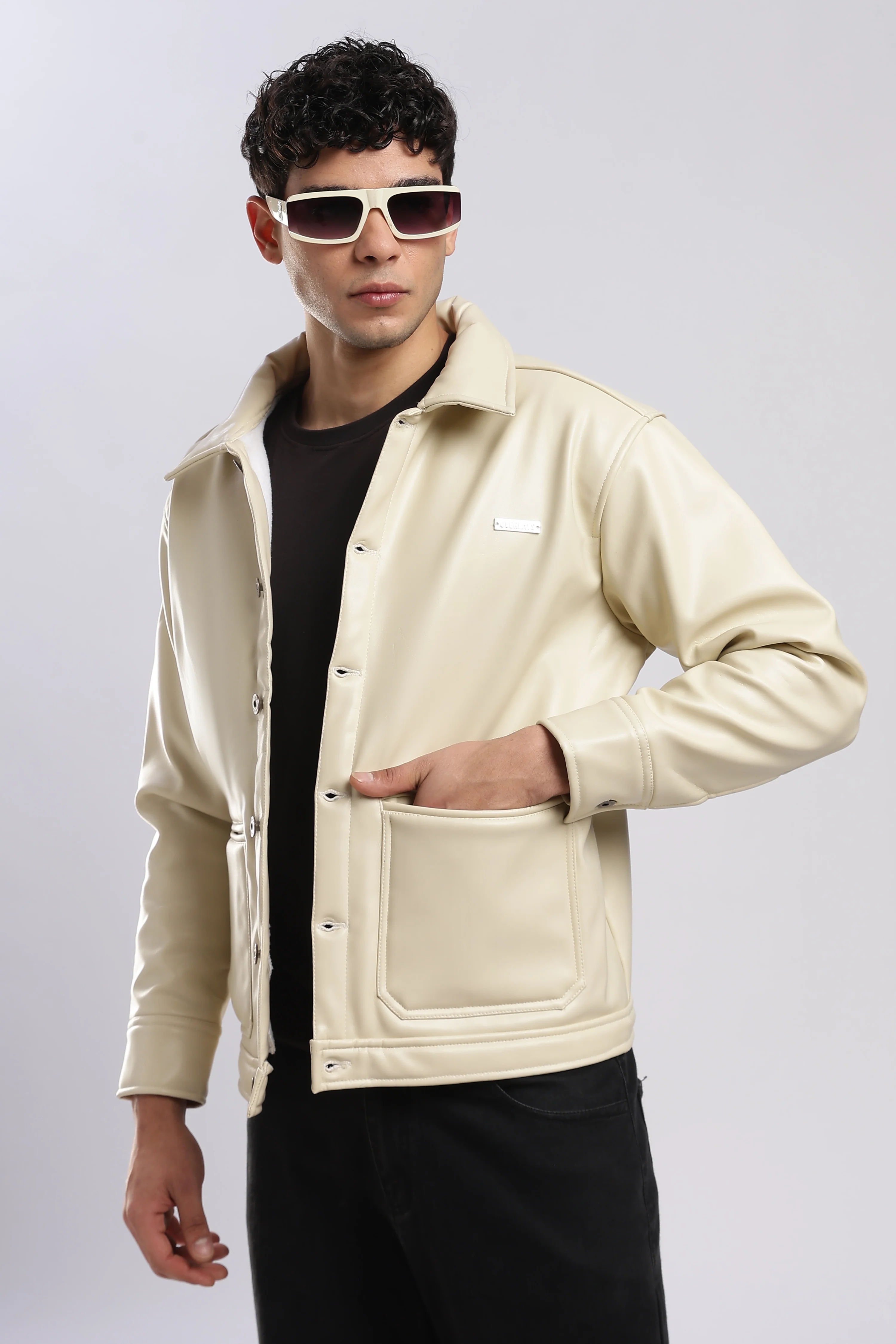 Fawn Drift Faux Leather Jacket - Image 8