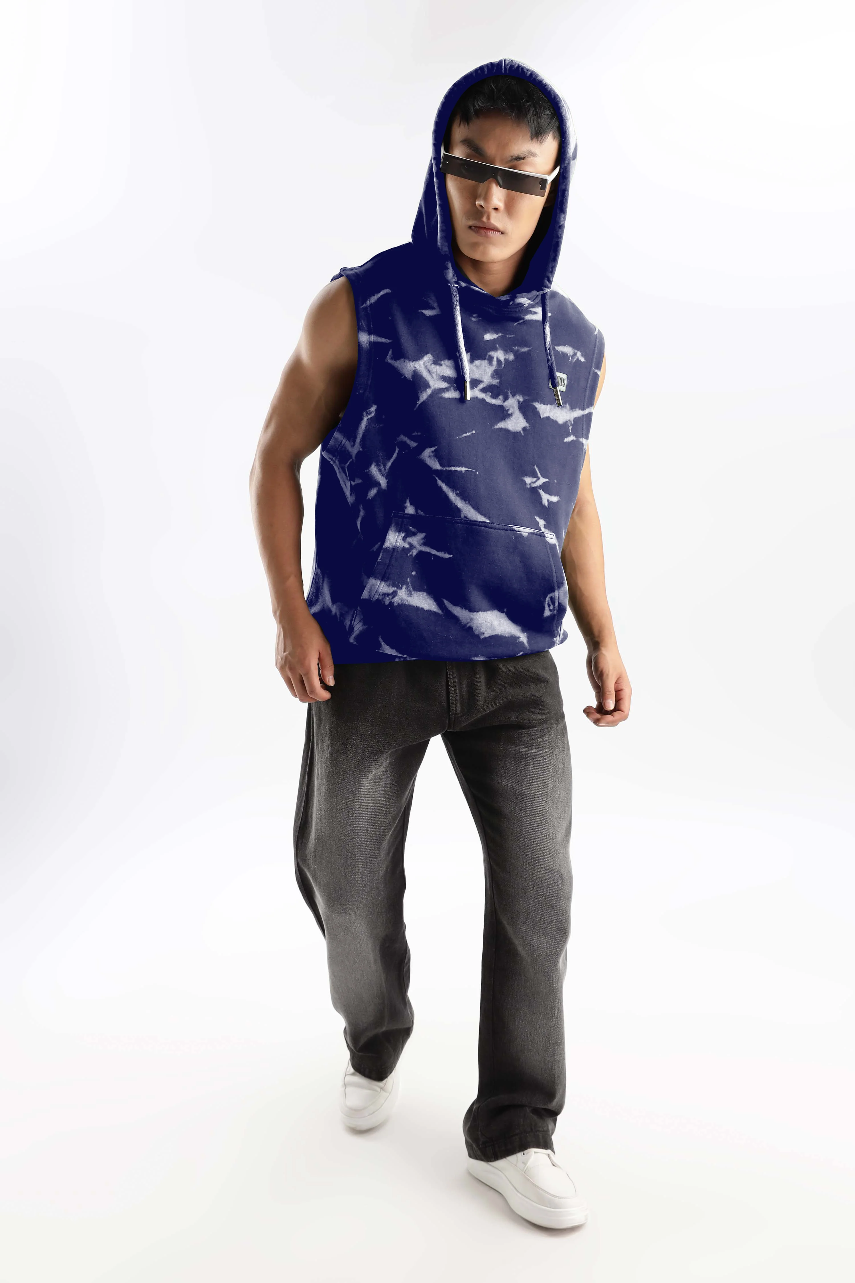 Flash Hood Navy Sleeveless Tank Top - Image 9