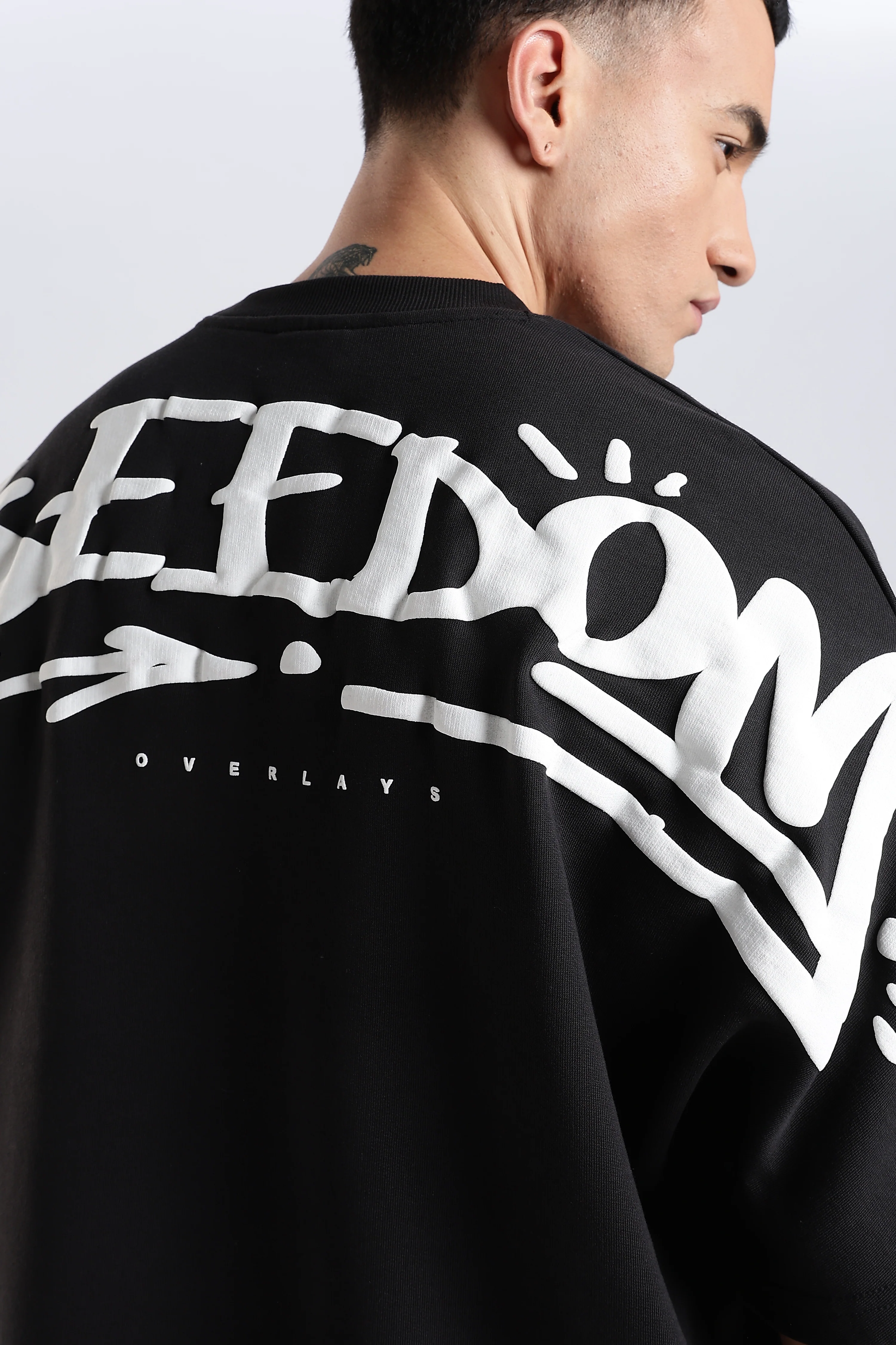 Freedom Graffiti Black Oversized Fit T-Shirt - Image 12