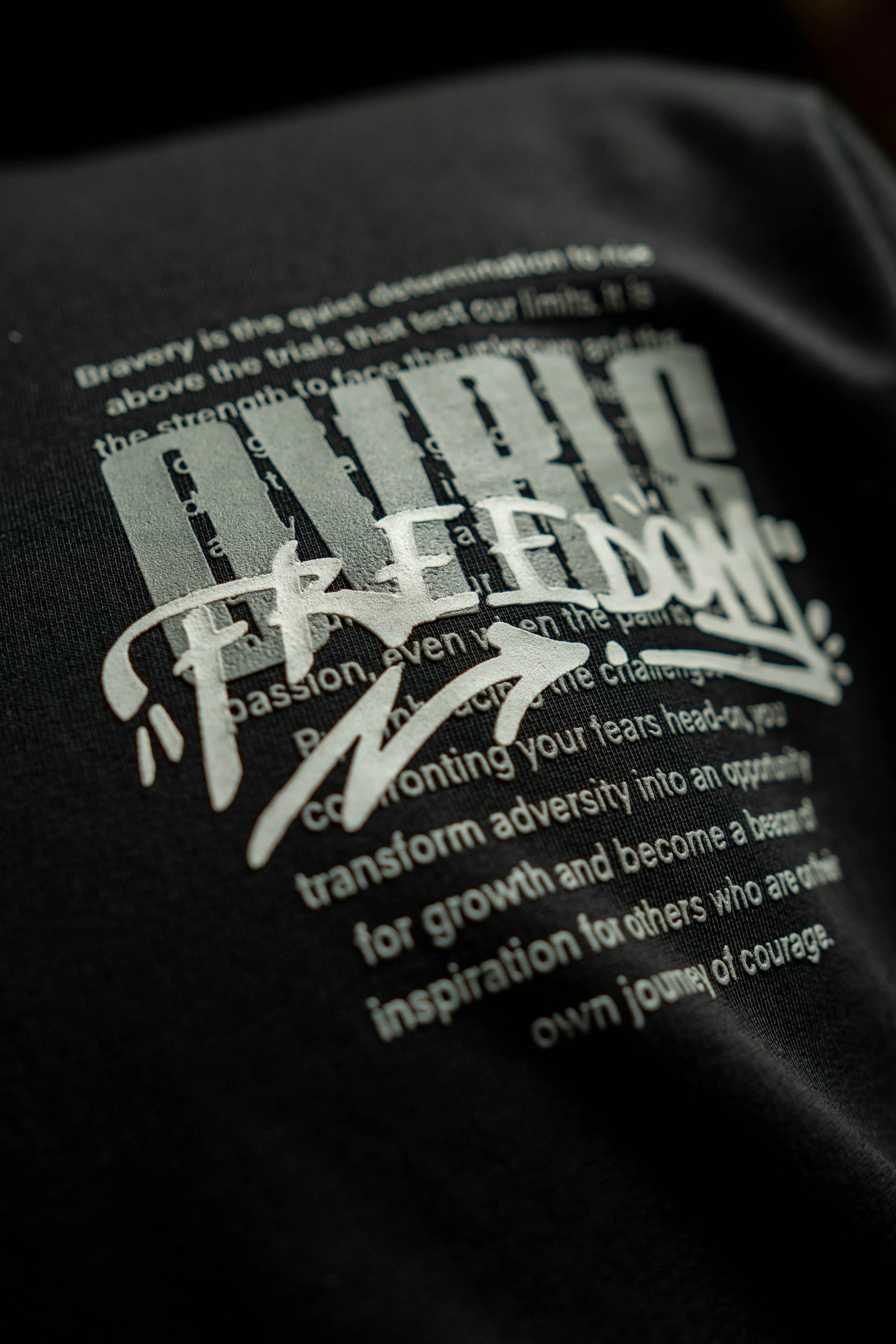 Freedom Graffiti Black Oversized Fit T-Shirt - Image 7