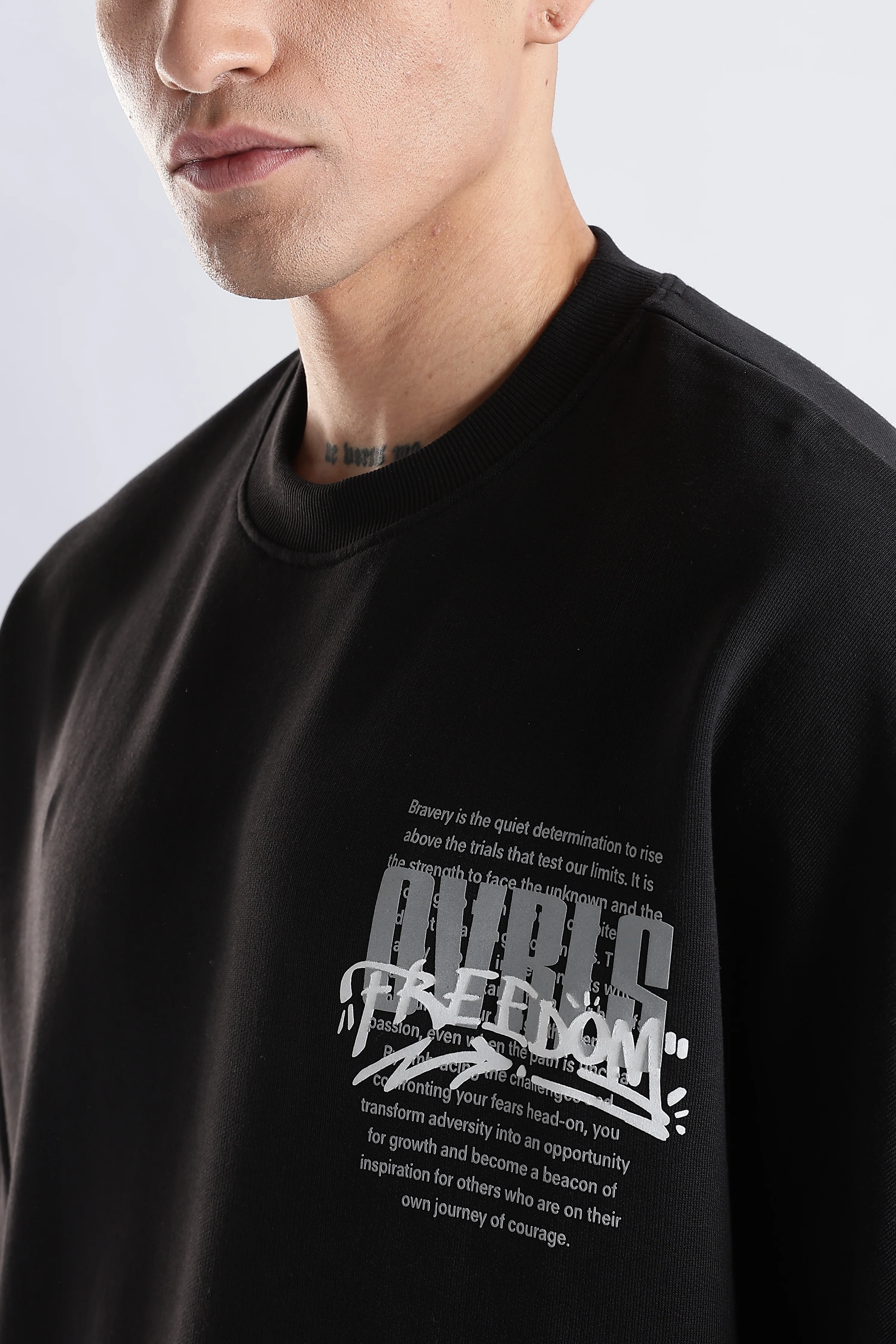 Freedom Graffiti Black Oversized Fit T-Shirt - Image 8
