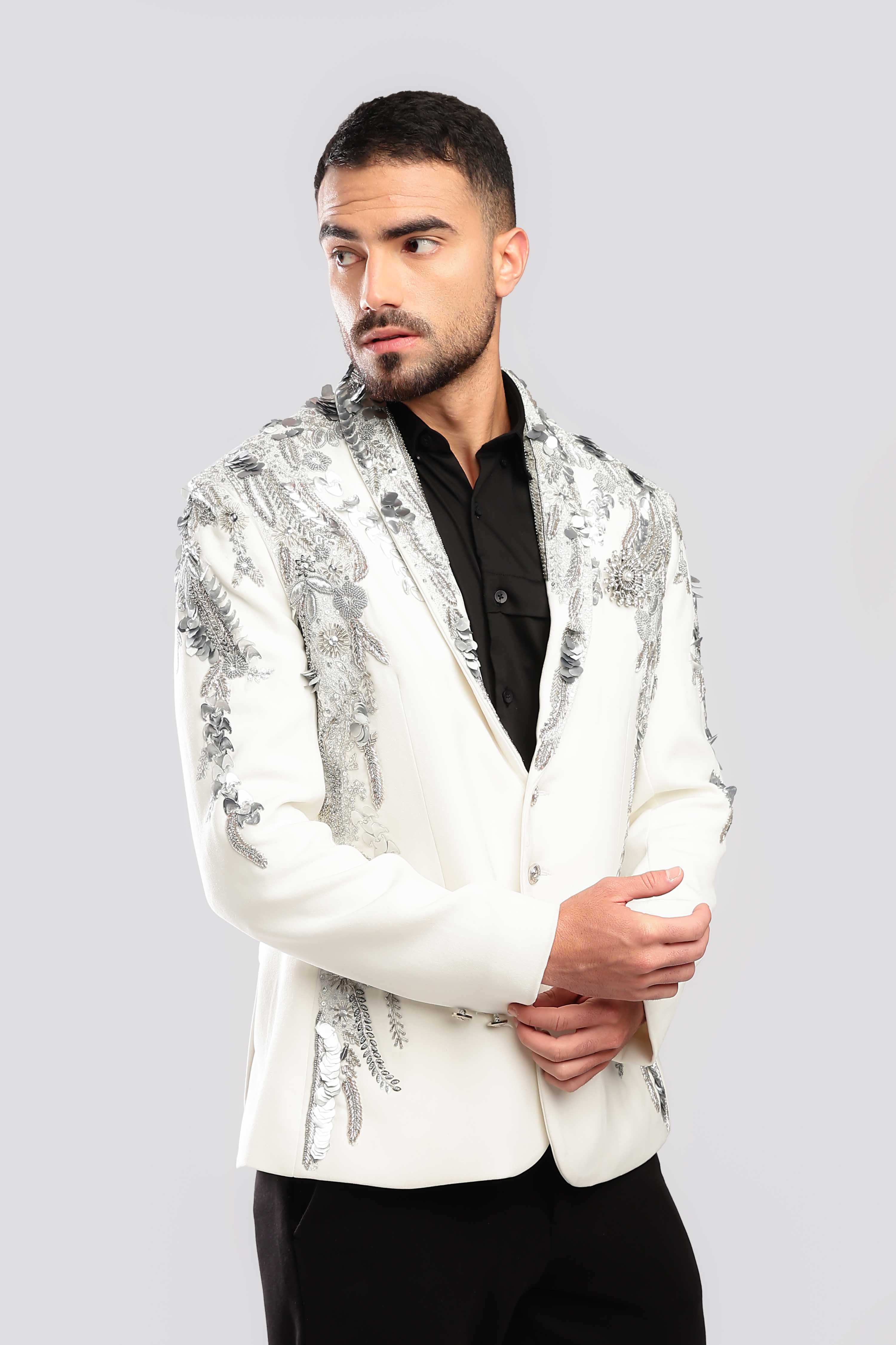 Gilded Inlay Zardozi Suit - Image 3