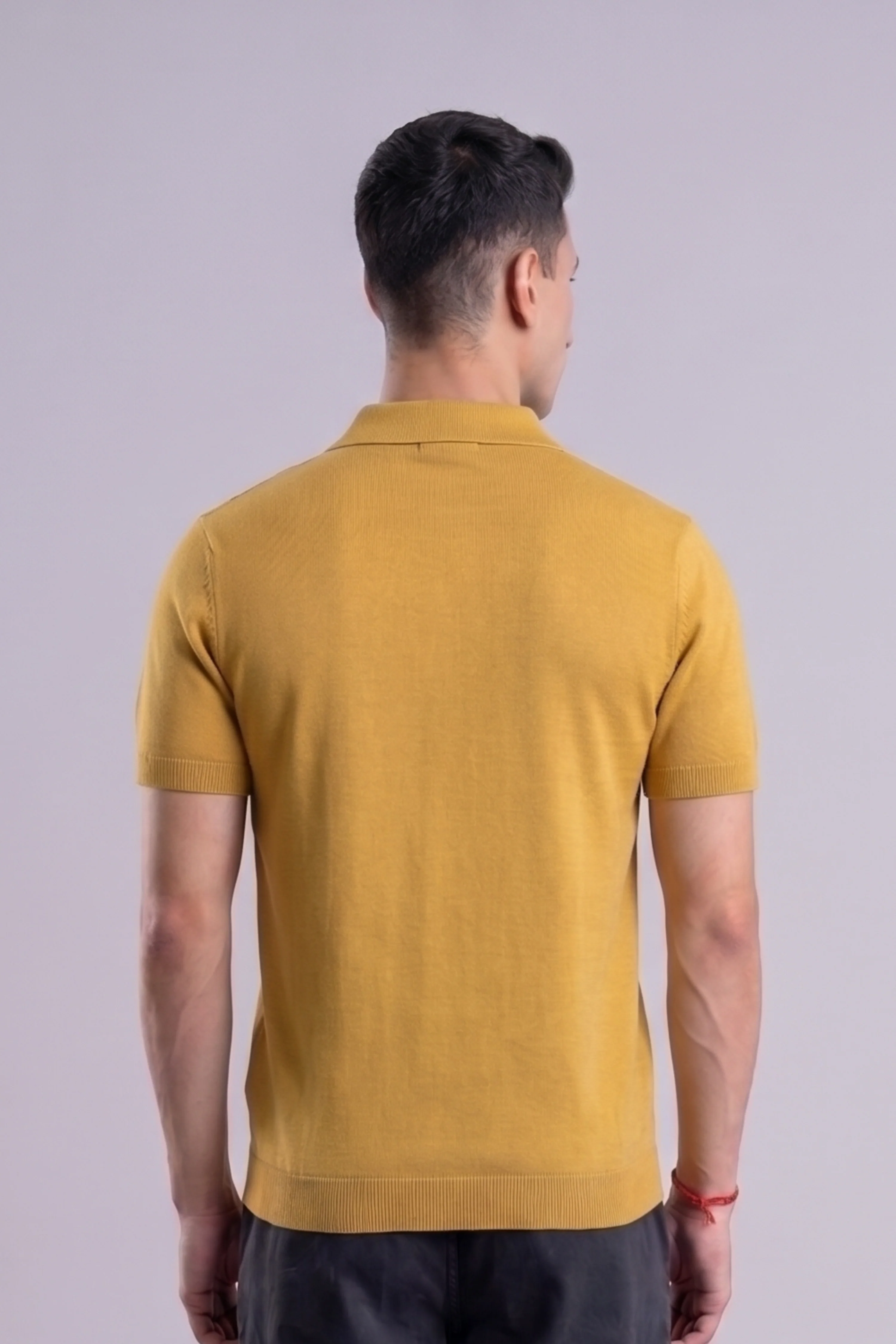 Golden Ember Mustard Regular Fit Polo - Image 4