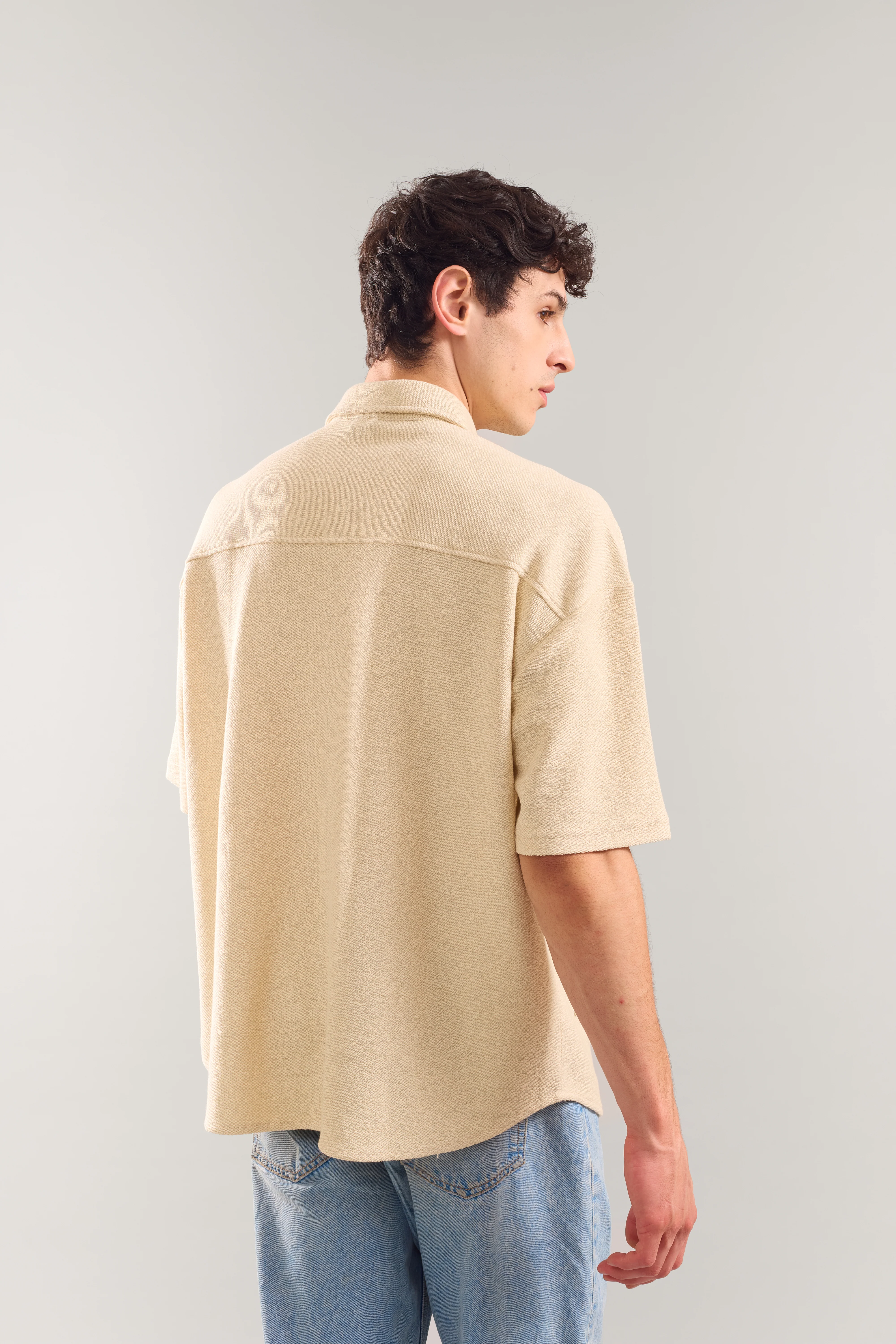 Heavy Weight Fawn Multi Utility Patch Pocket Half Sleeve Shirt - Image 6