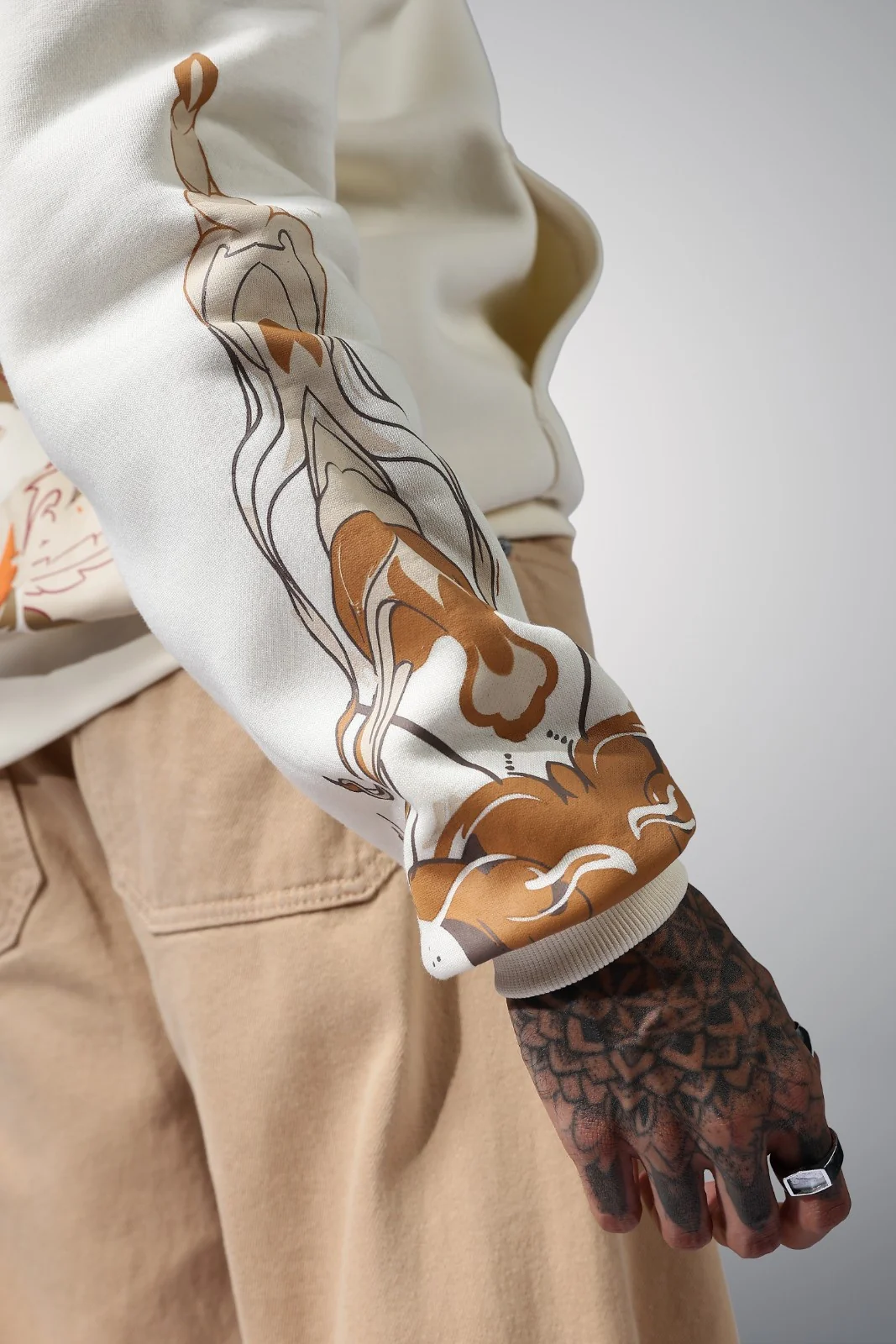 Liberation Beige Oversized Hoodie - Image 5