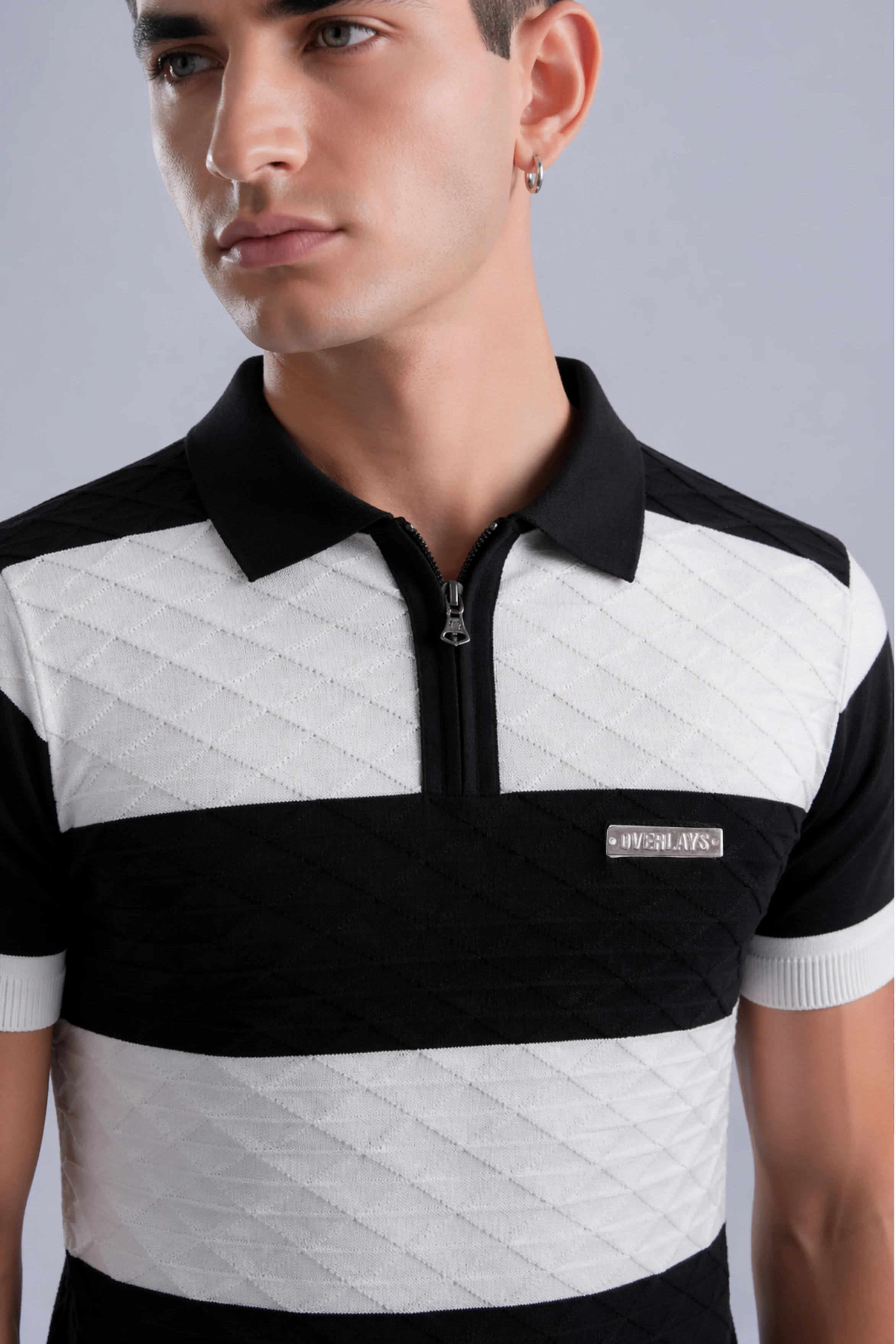 Monochrome Stripe Regular Fit Polo - Image 4