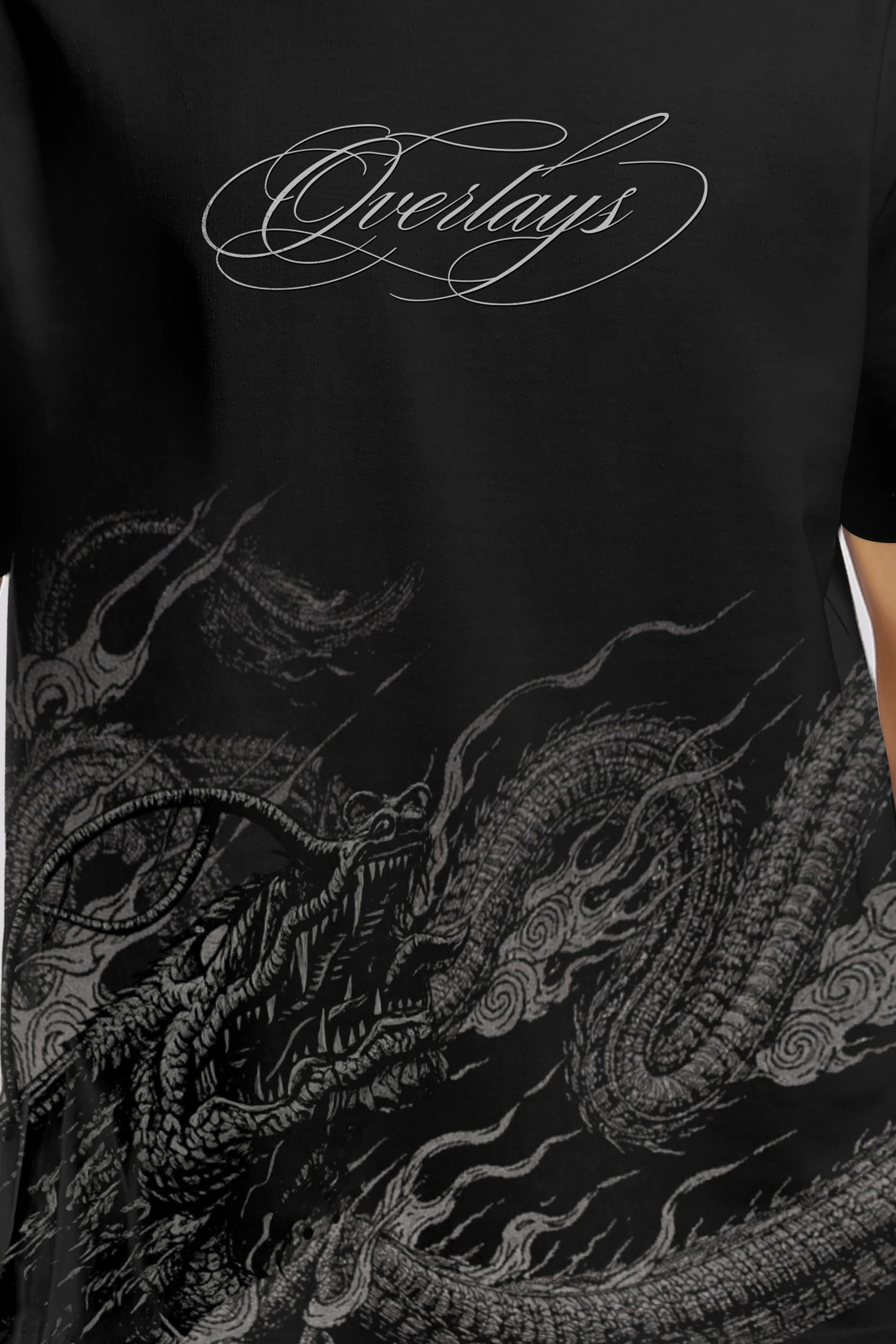 Night Fall Dragon Black Relaxed Fit T-shirt - Image 3