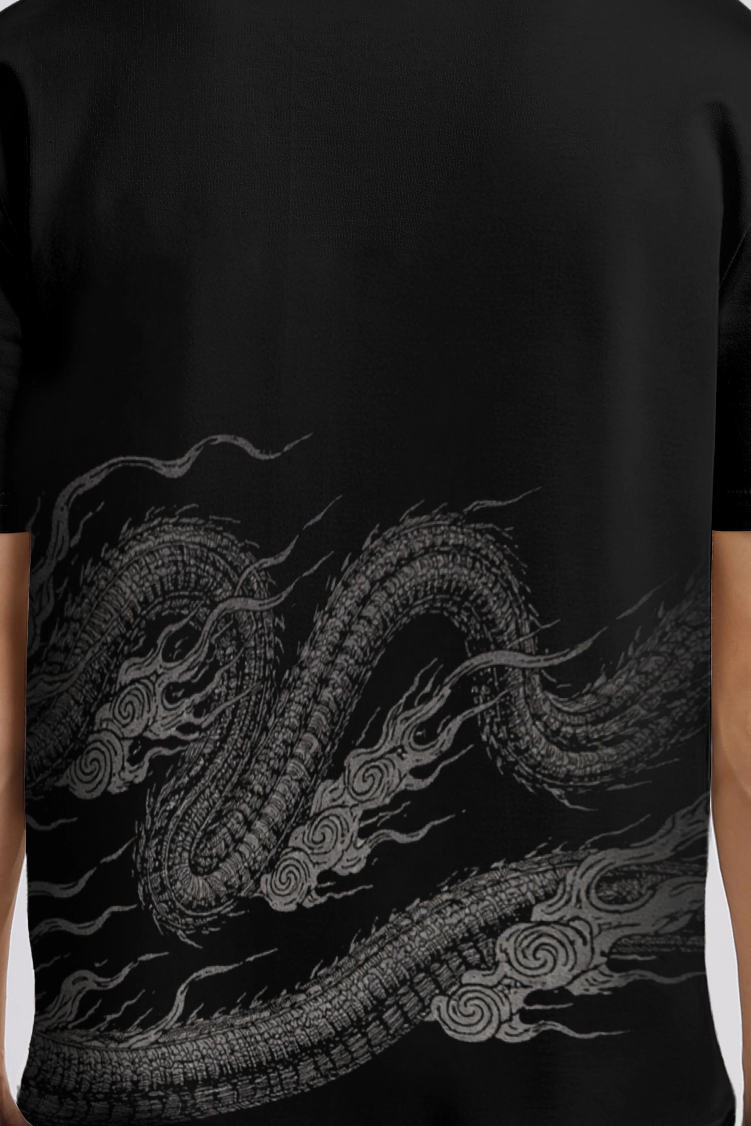 Night Fall Dragon Black Relaxed Fit T-shirt - Image 4