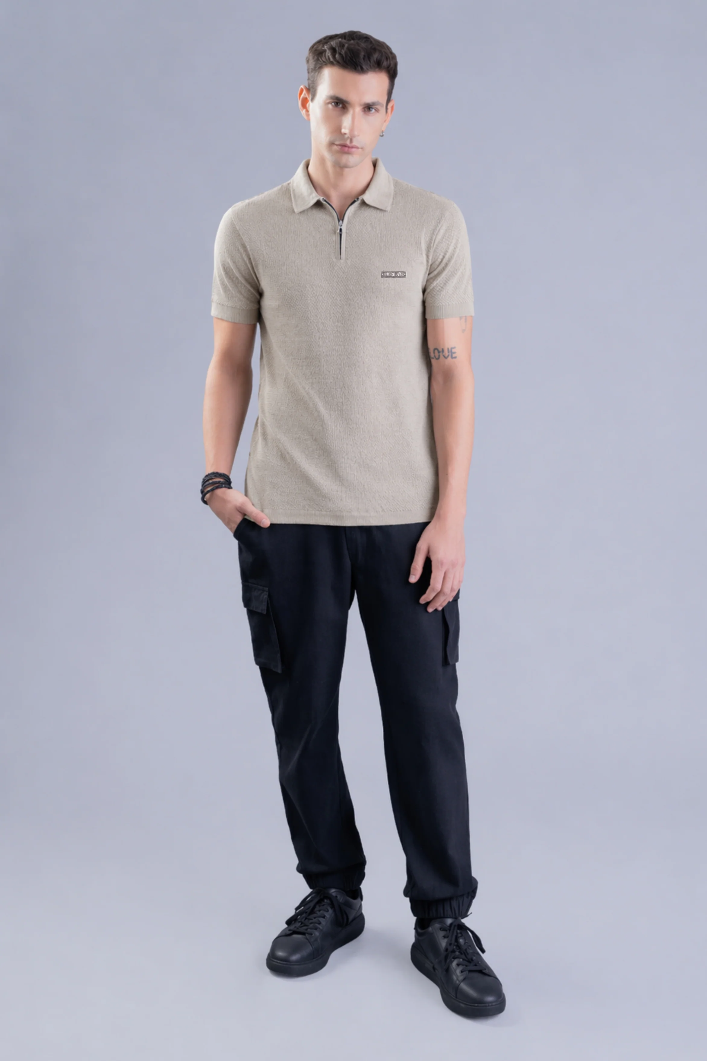 Sahara Drift Tan Regular Fit Polo - Image 3