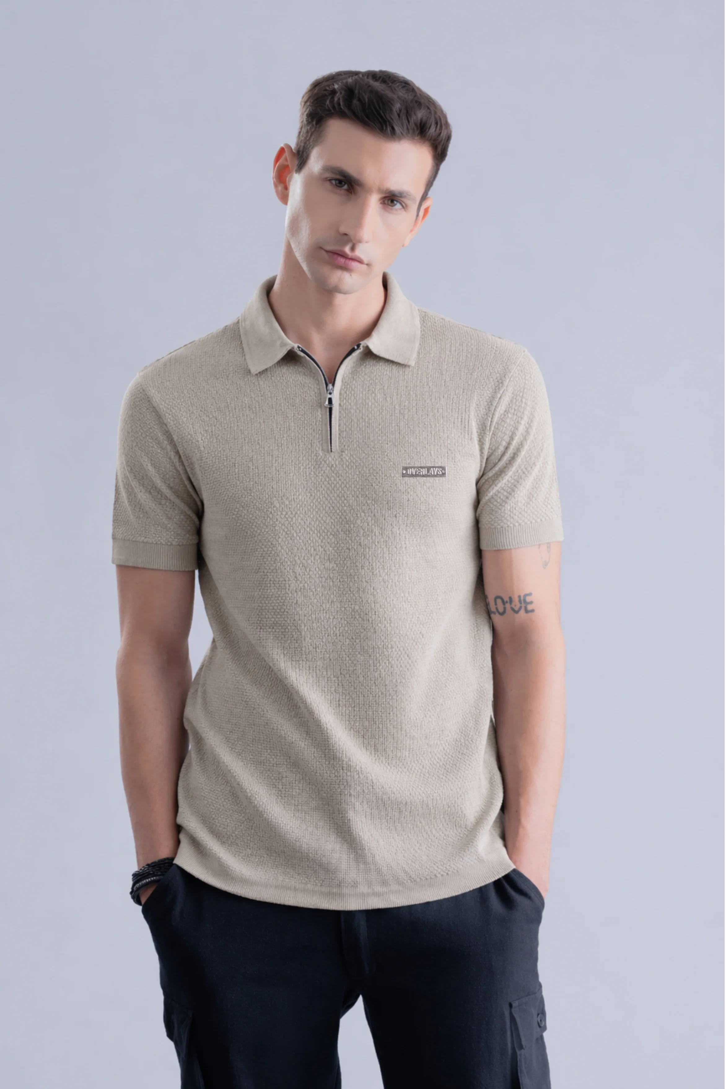 Sahara Drift Tan Regular Fit Polo - Image 5
