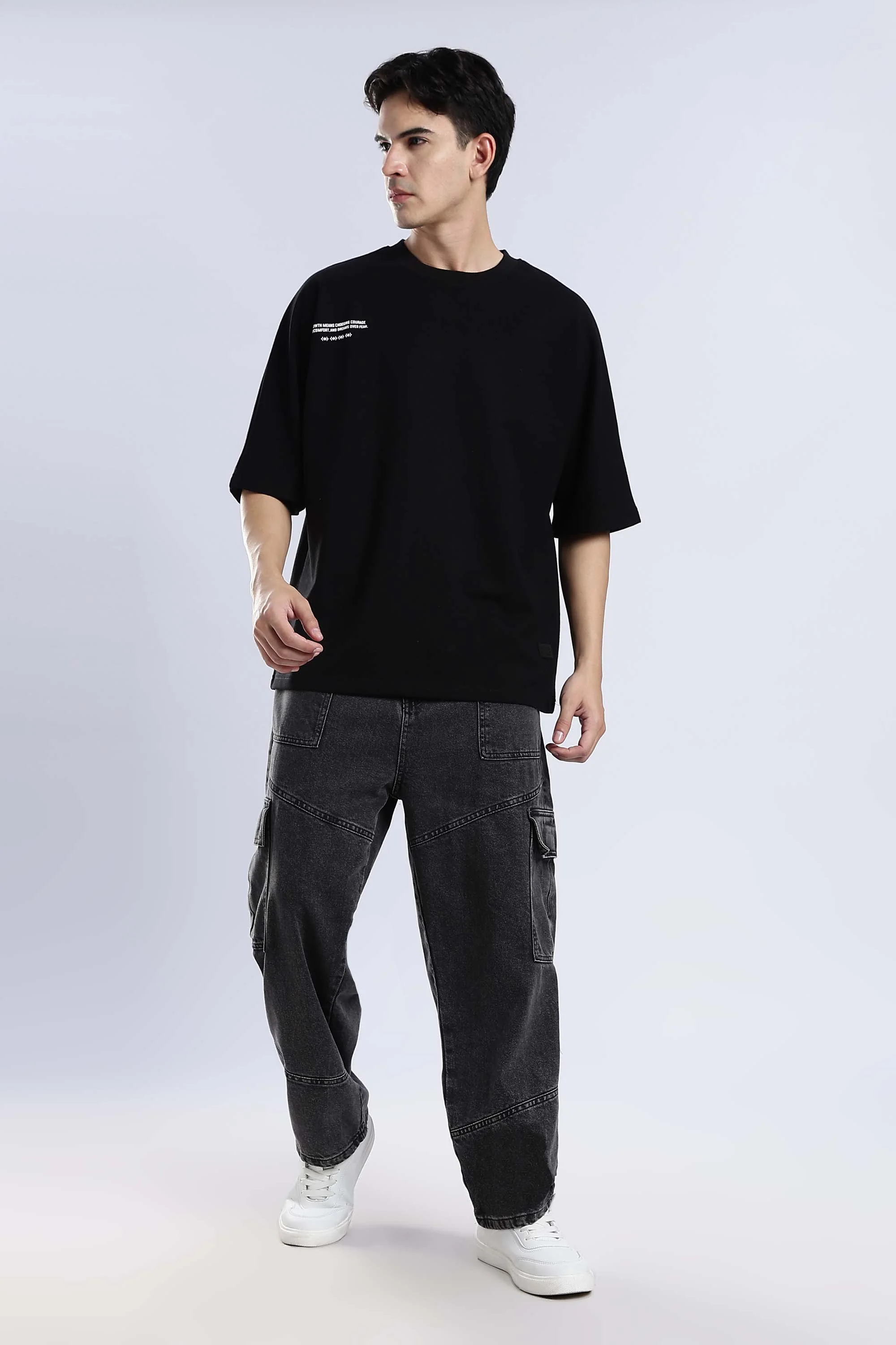 Shadow Wings Black Oversized T-Shirt - Image 10