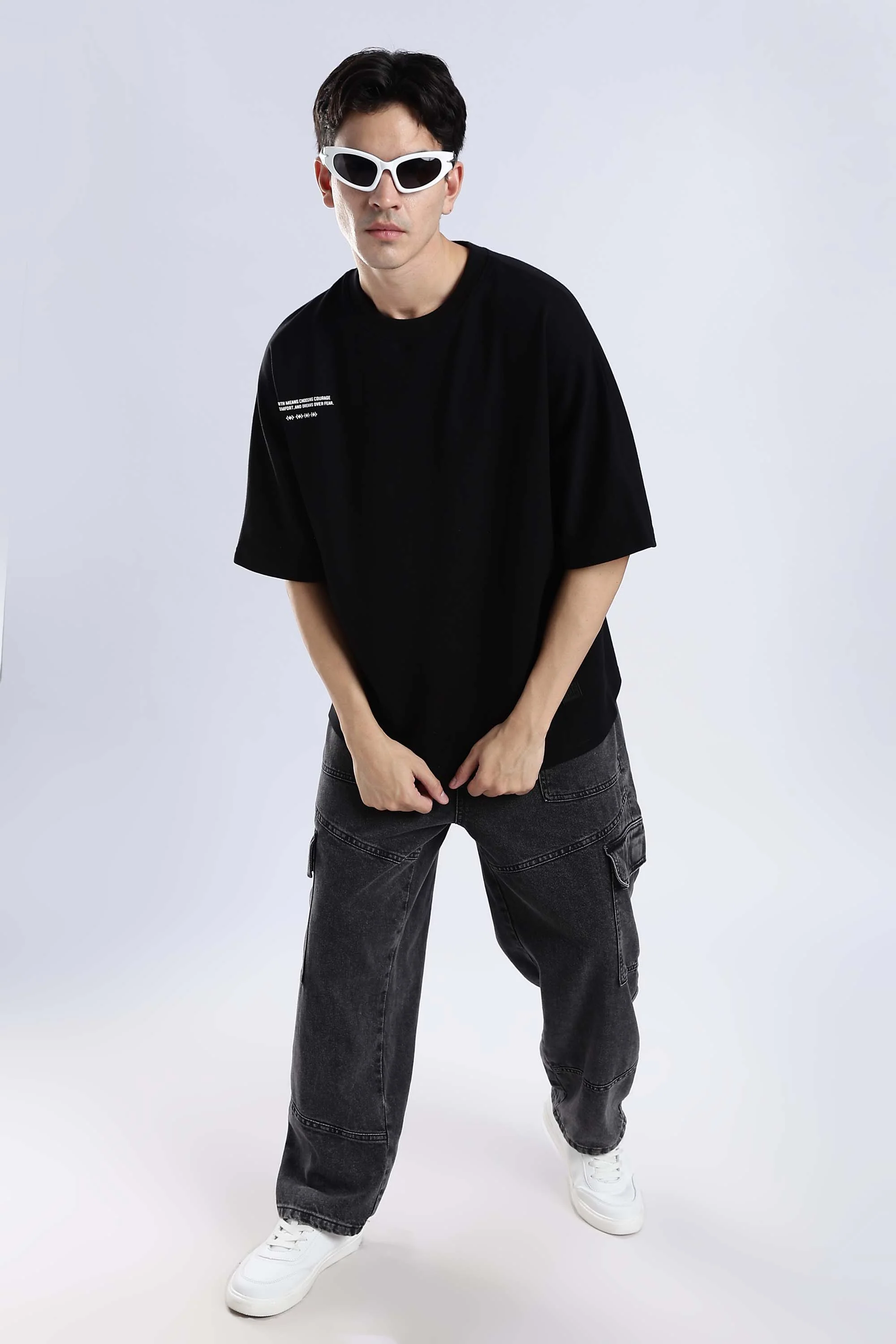 Shadow Wings Black Oversized T-Shirt - Image 12