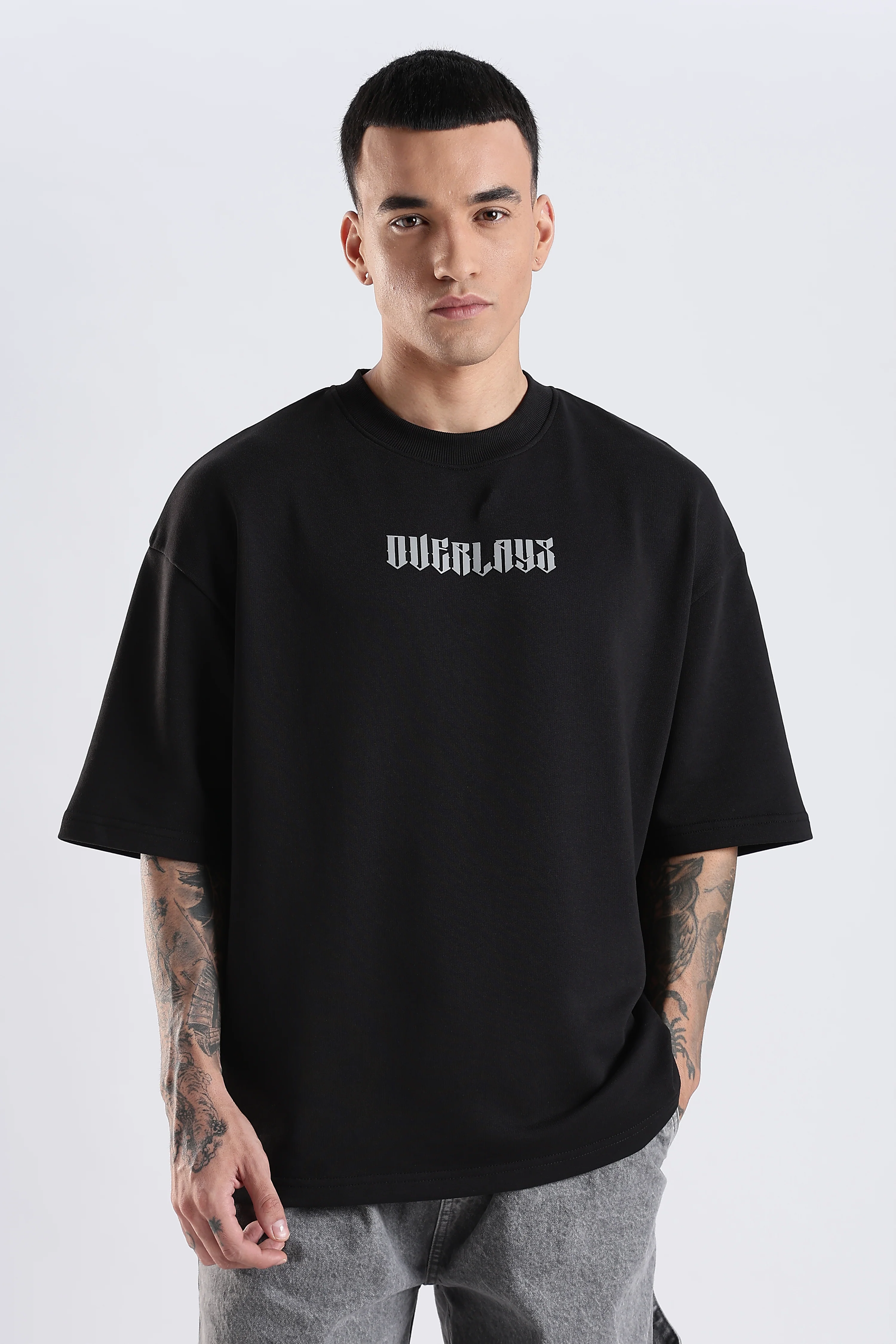 Shield Wings Black Oversized Fit T-Shirt - Image 8
