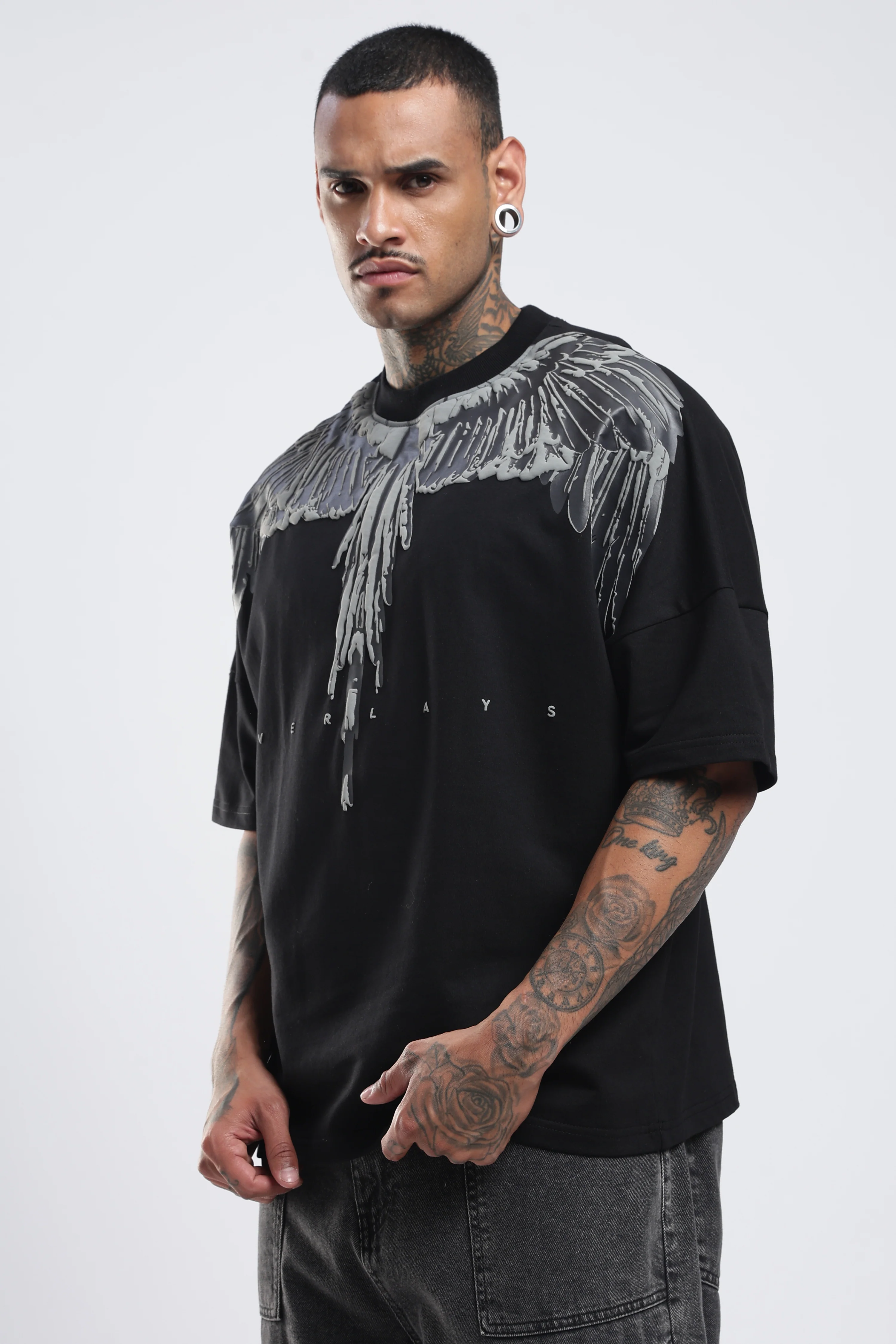 Streak Black Oversized T-shirt - Image 7