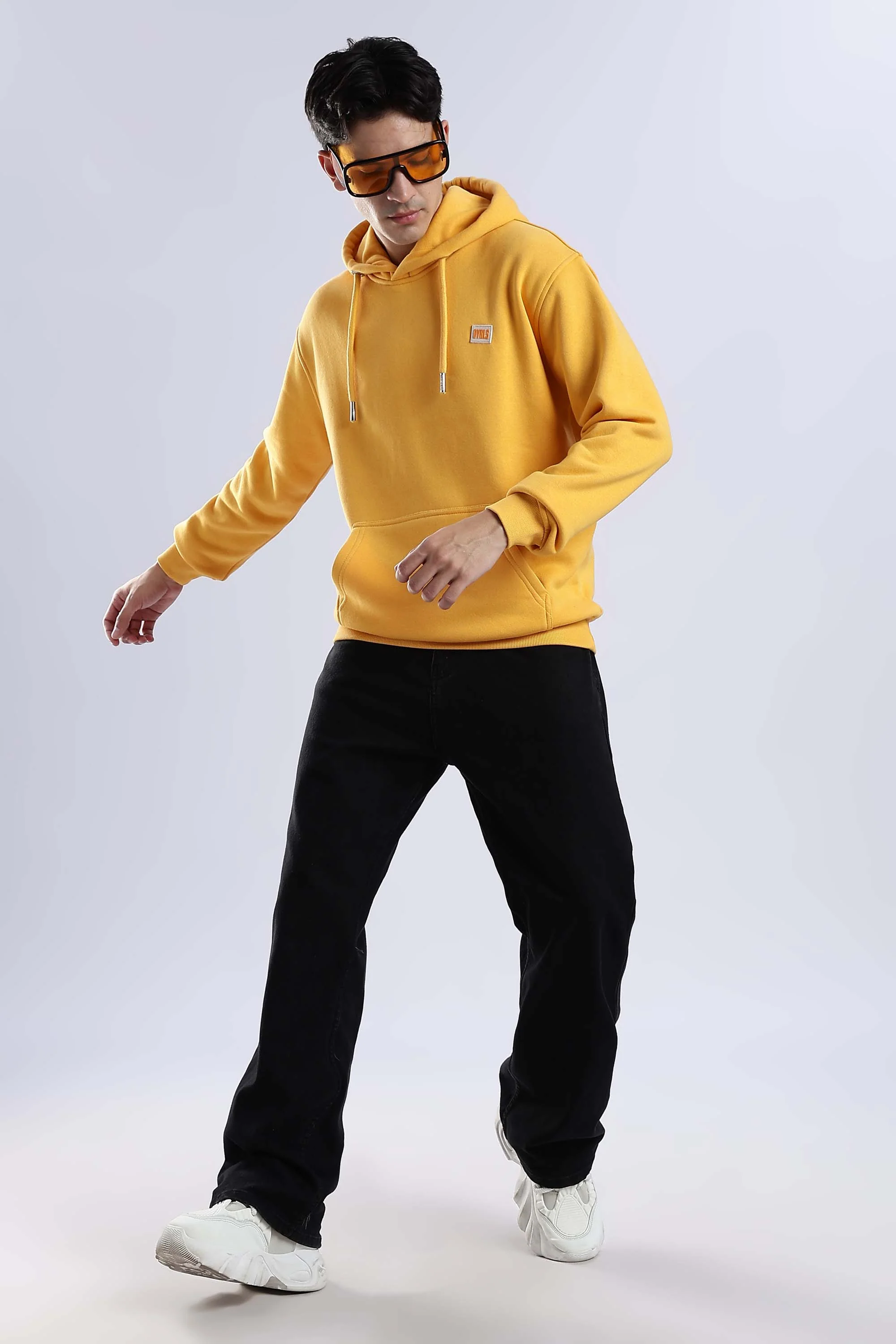 Yellow Plain Hoodie - Image 11
