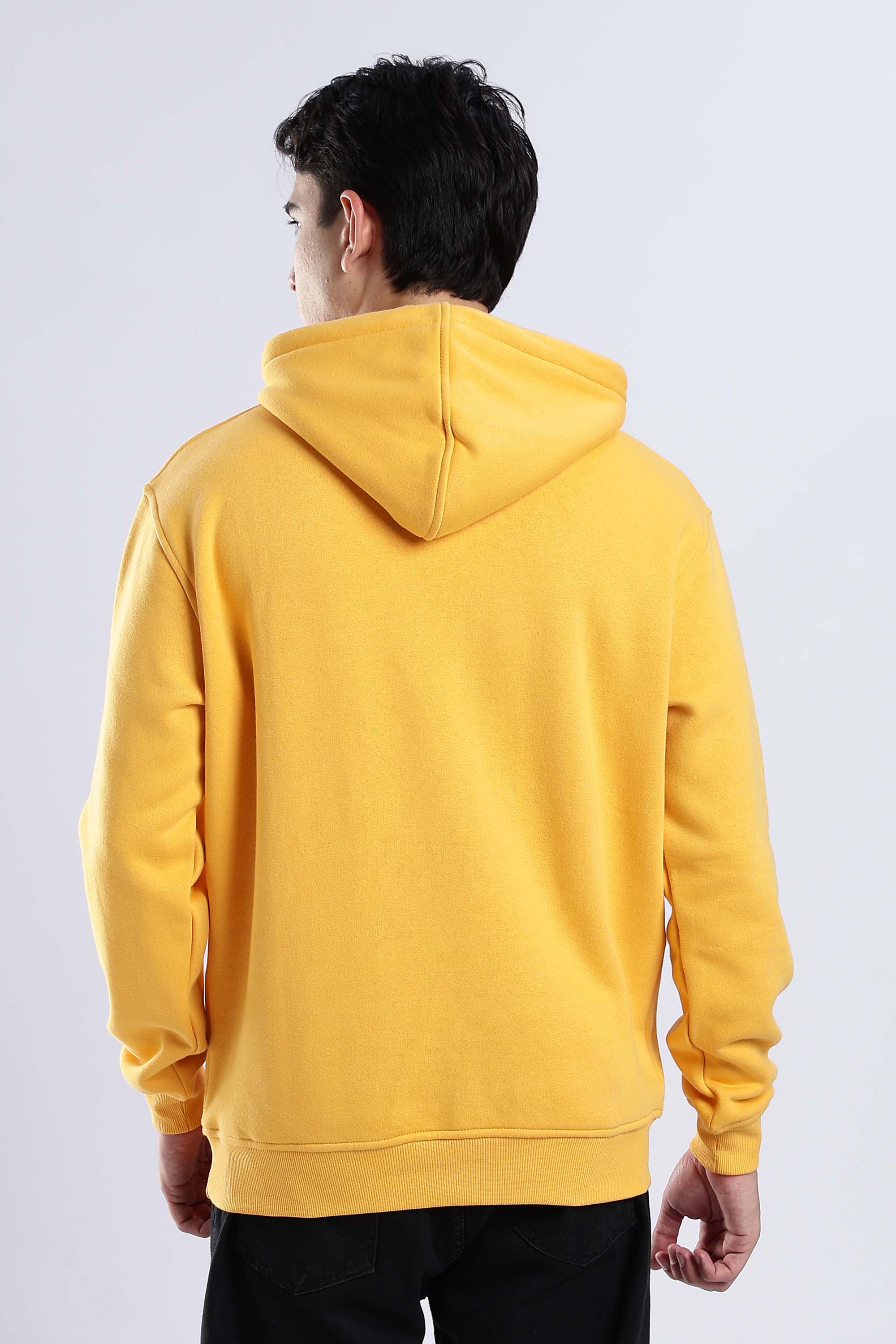 Yellow Plain Hoodie - Image 3